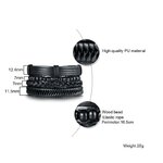 Vnox-4-pi-ces-ensemble-Bracelets-noirs-pour-hommes-bracelet-r-glable-longueur-boh-me-vacances