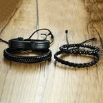Vnox-4-pi-ces-ensemble-Bracelets-noirs-pour-hommes-bracelet-r-glable-longueur-boh-me-vacances
