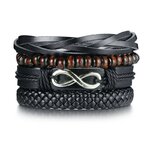 Vnox-4-pi-ces-ensemble-Bracelets-noirs-pour-hommes-bracelet-r-glable-longueur-boh-me-vacances