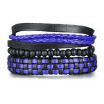 Vnox-4-pi-ces-ensemble-Bracelets-noirs-pour-hommes-bracelet-r-glable-longueur-boh-me-vacances