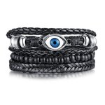 Vnox-4-pi-ces-ensemble-Bracelets-noirs-pour-hommes-bracelet-r-glable-longueur-boh-me-vacances