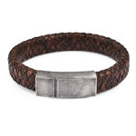 Jiayiqi-Punk-hommes-bijoux-noir-marron-tress-Bracelet-en-cuir-acier-inoxydable-fermoir-magn-tique-mode