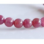 Livraison-gratuite-remise-en-gros-naturel-v-ritable-rose-rouge-rubis-Bracelet-lisse-perles-rondes-fini