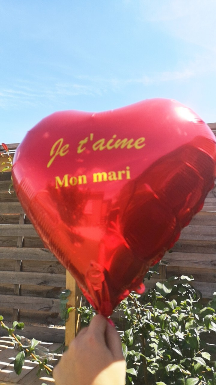 Ballon surprise amour - je t'aime avec un coeur