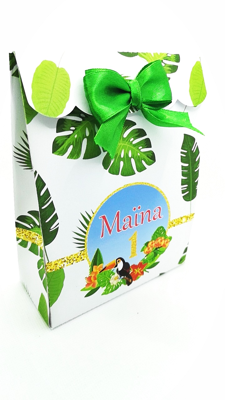 Pochette cadeau thème tropical toucan-ohpartybox