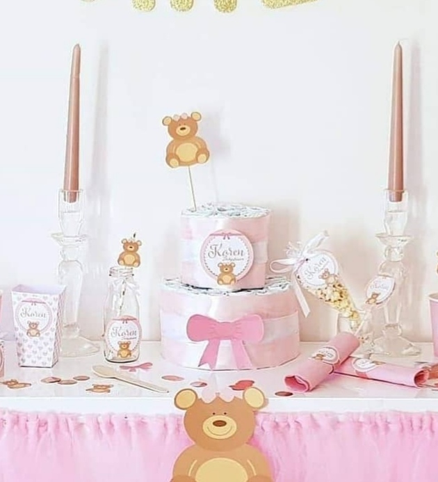 gateau de couche nounours -ohpartybox