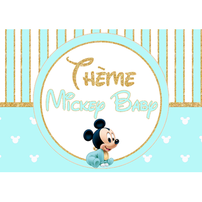 theme mickey baby bleu or blanc