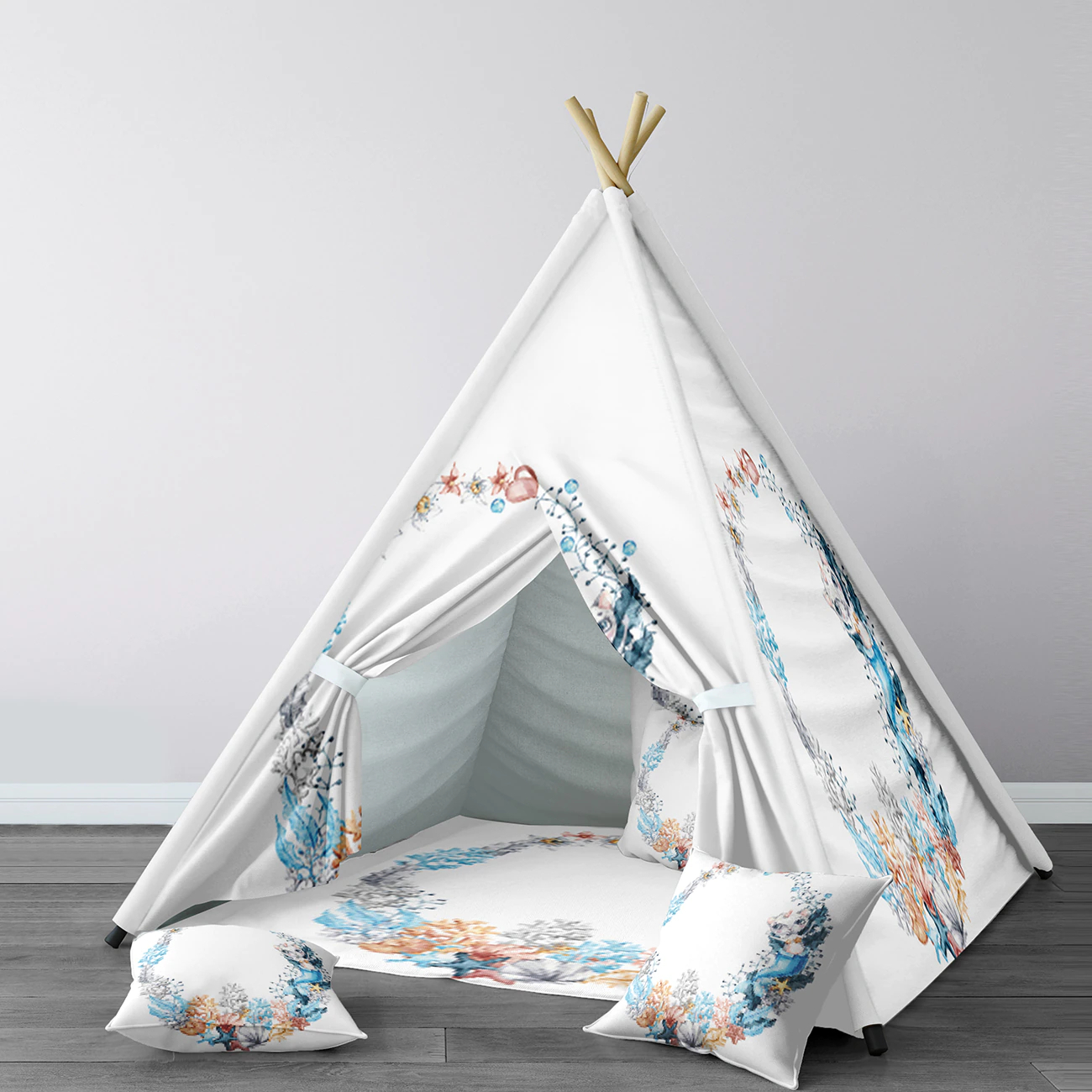 tipi enfant bois et blanc