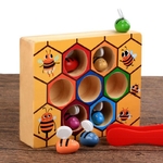 Jouets-ducatifs-pench-s-en-bois-Montessori-jeux-de-ruche-d-abeille-travailleur-85