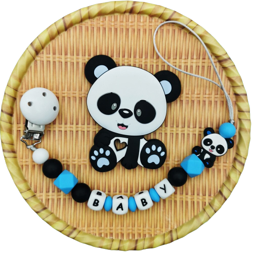 Attache tétine de bébé princesse panda personnalisée