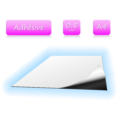Feuille magnétique adhésive - format A4 - ép. 0.5mm
