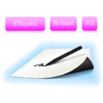 Feuille magnétique effaçable - blanc brillant - format A3