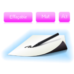 Feuille magnétique effaçable - blanc mat - format A3