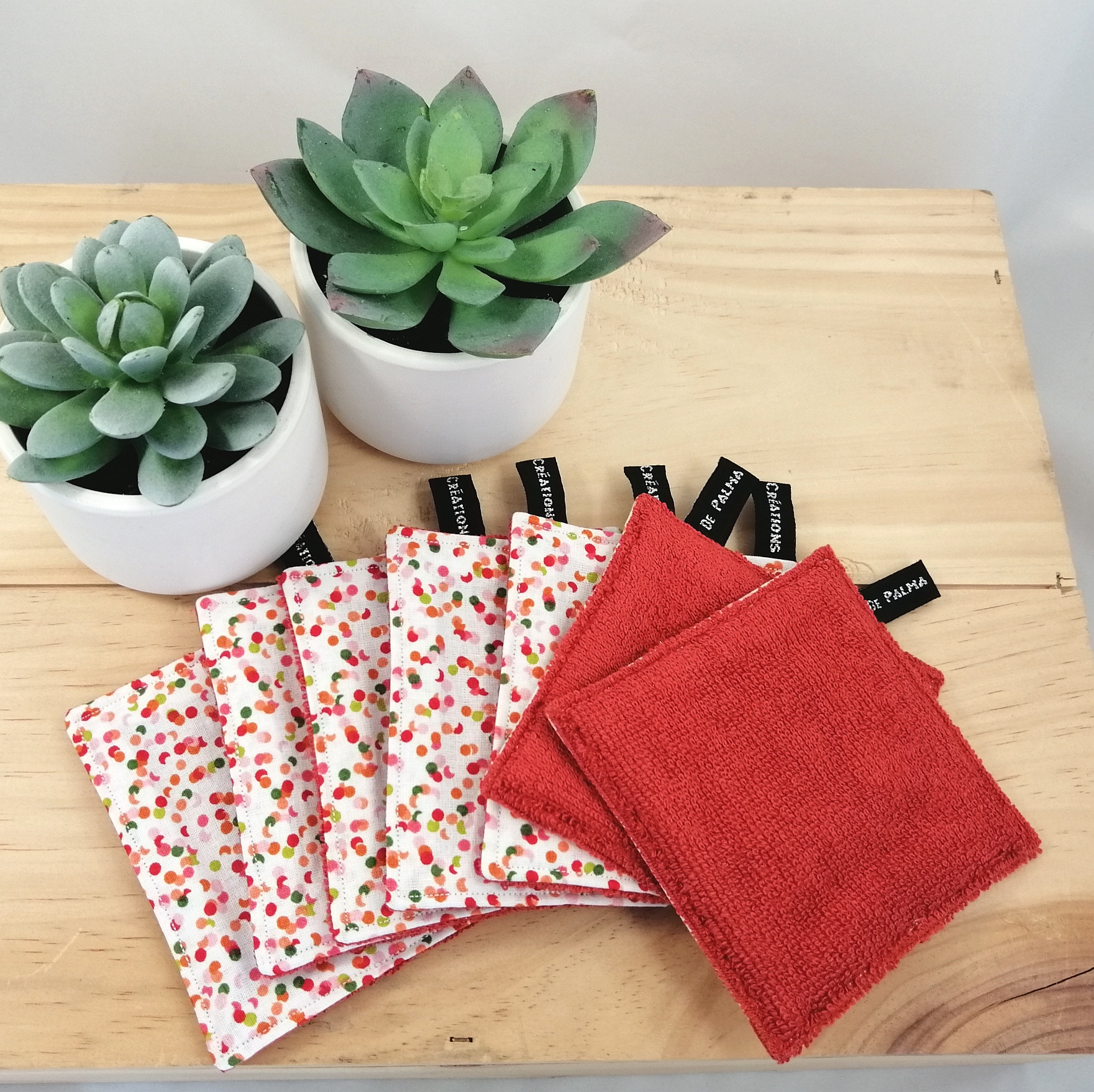 Semainier lingettes lavables Lilav confettis et vermillon (3)
