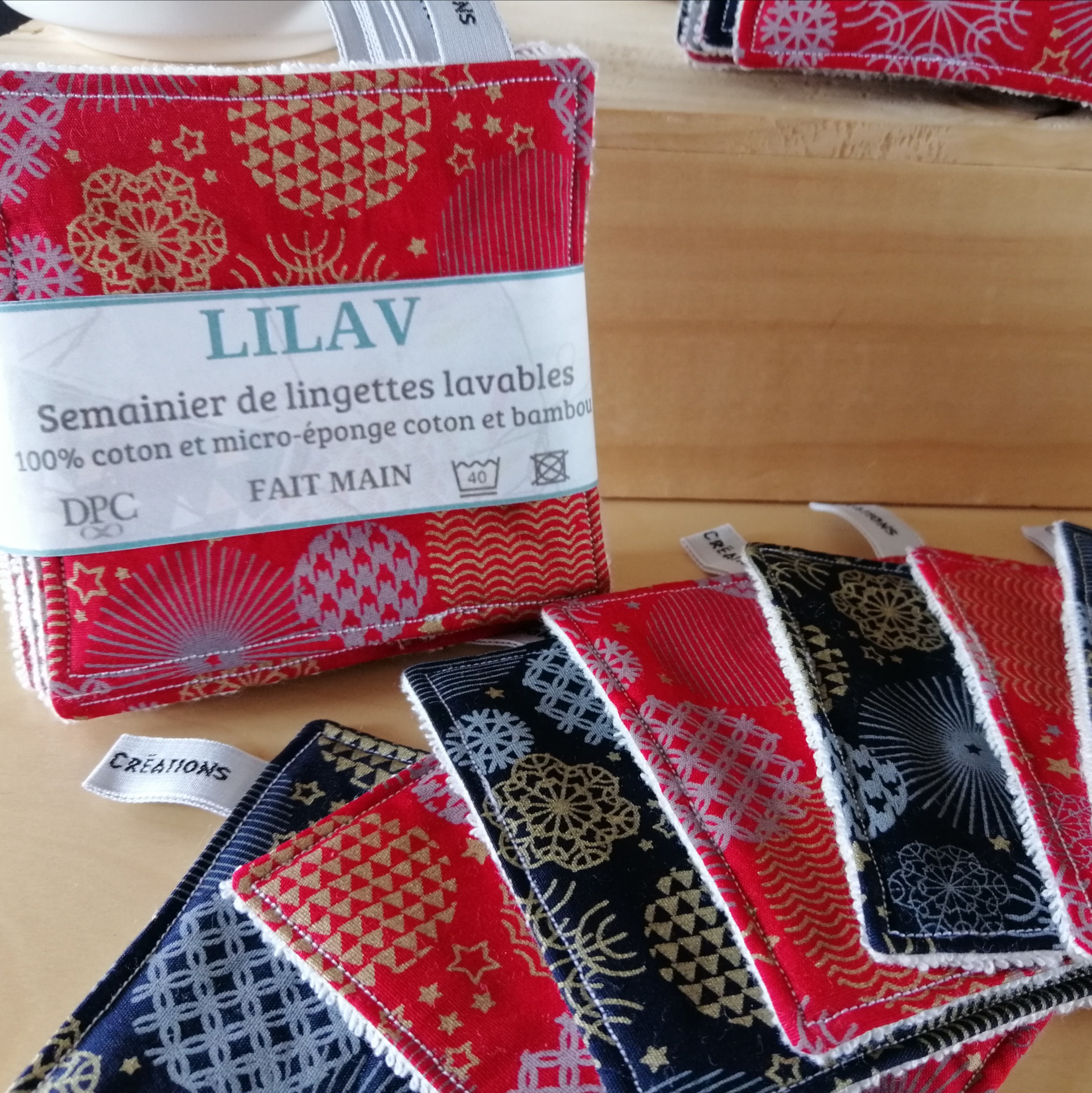 Semainier lingettes lavables Lilav sur un air de fête (2)