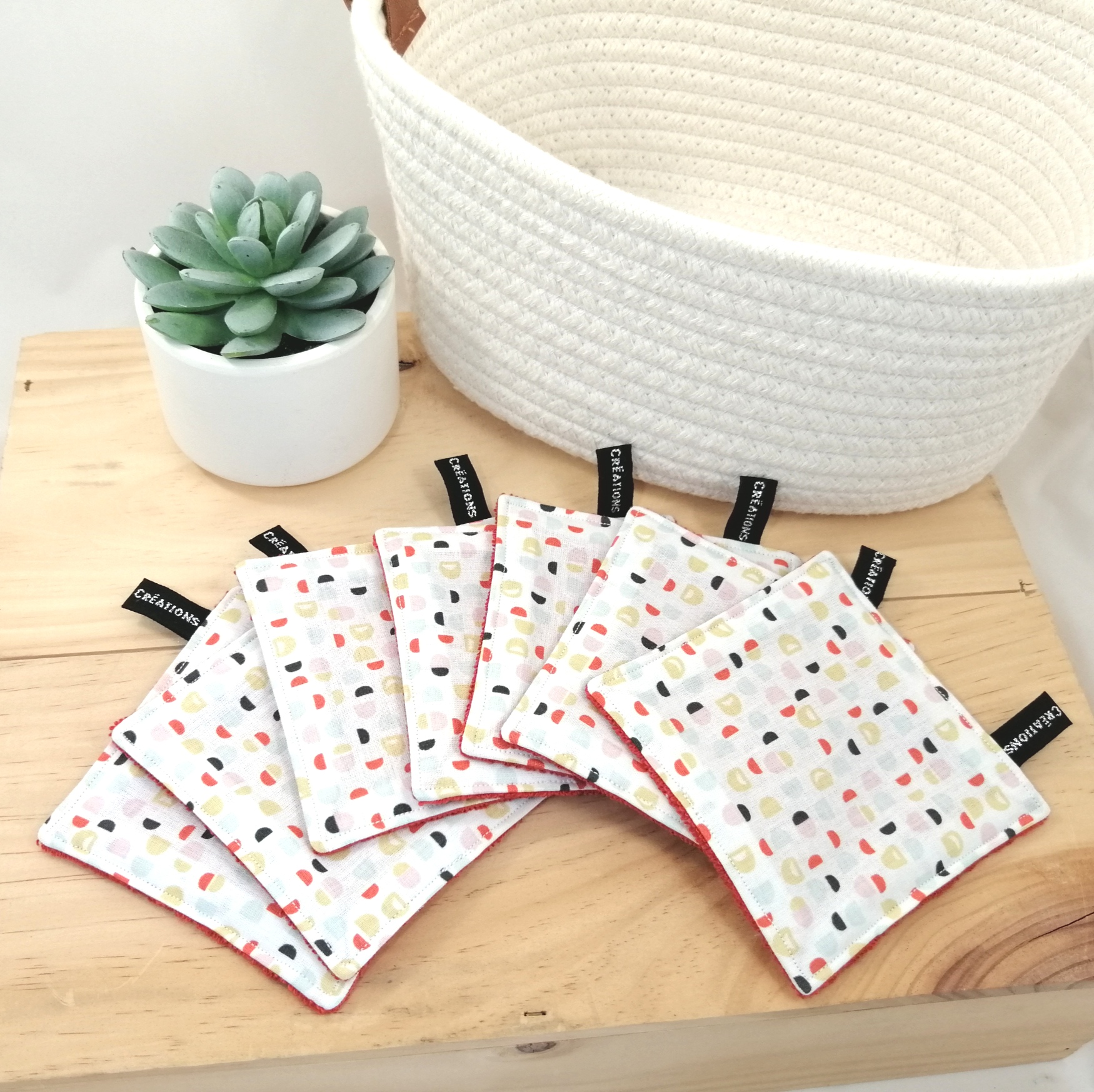 Semainier lingettes lavables Lilav graphique et vermillon(1)
