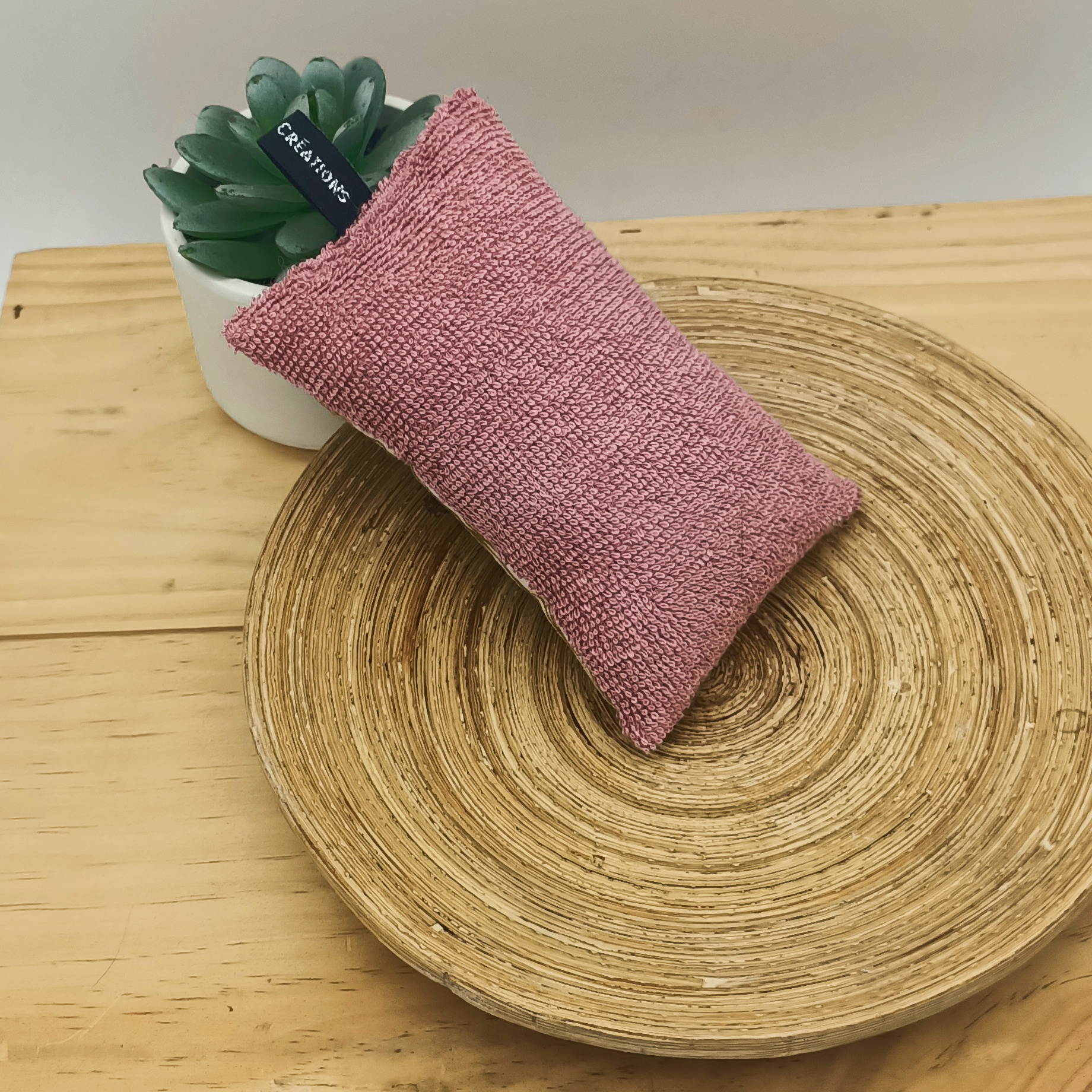 Spongi , éponge lavable en tissu jaune zébré. Ecologique et économique (2)