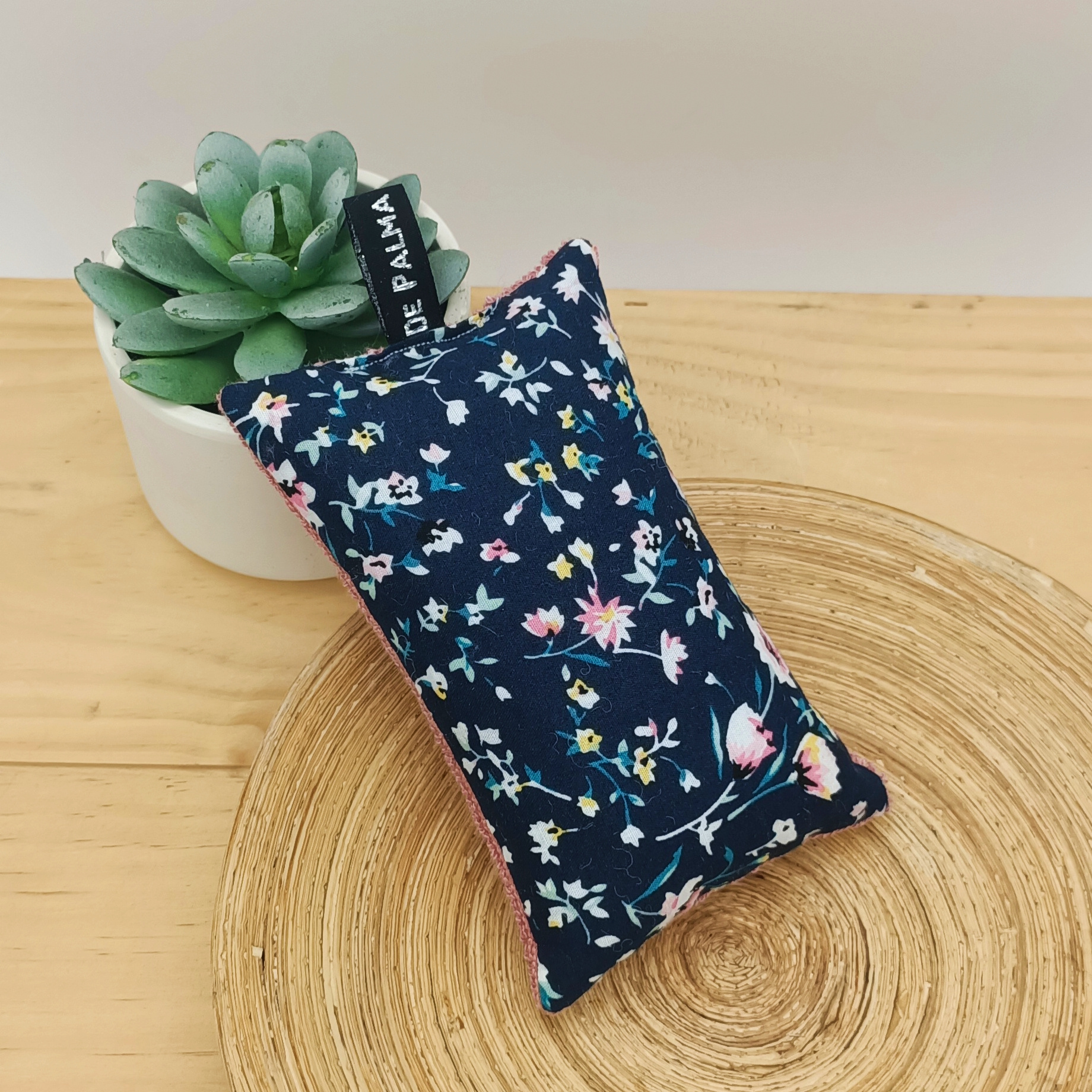 Eponge lavable Spongi fleuri bleu marine (2)