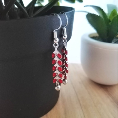 boucles d'oreilles rouge épis délices n°1