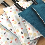 Semainier lingettes imprimé géomètrique endroit et coton imprimé bleu n°5