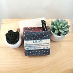 Semainier de lingettes de tissus coton imprimé géomètrique gris-microeponge  coton bambou corail n°5