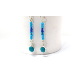 Boucles doreilles pendantes sur ton bleuté (1)