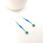 Boucles doreilles pendantes sur ton bleuté (5)
