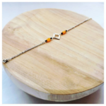 Bracelet Losange noir et orangé en acier inoxydable (2)