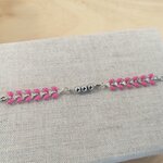 Bracelet Epis Délices rose fluo en acier inoxydable (3)