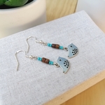 Boucles doreilles Vol doiseau, bleu ou jaune (3)