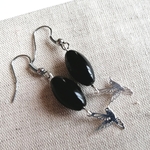 Boucles doreilles petits Colibris jaune ou noir (6)