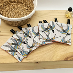 Lot de 7 lingettes lavables Hirondelles. Coton et bambou