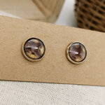 Puces d'oreilles Galaxie violet et jaune. Pièces uniques (3)
