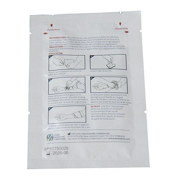 woundclot-8x20 pansements