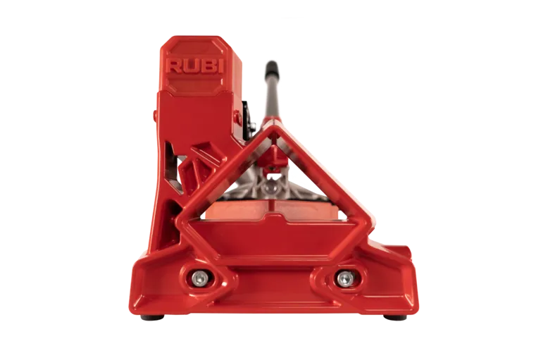 Détail du guidage et des composants du coupe-carreaux RUBI RWK