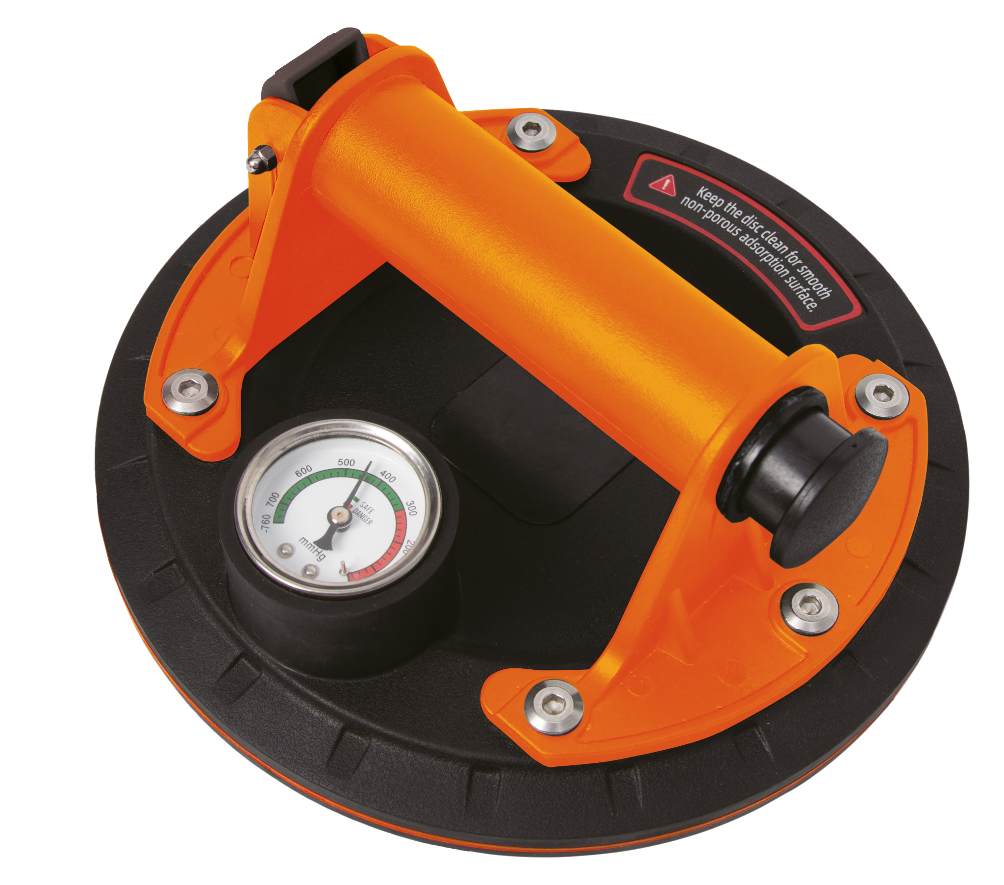 Ventouse carrelage SOLID 6374 avec poignée orange et manomètre
