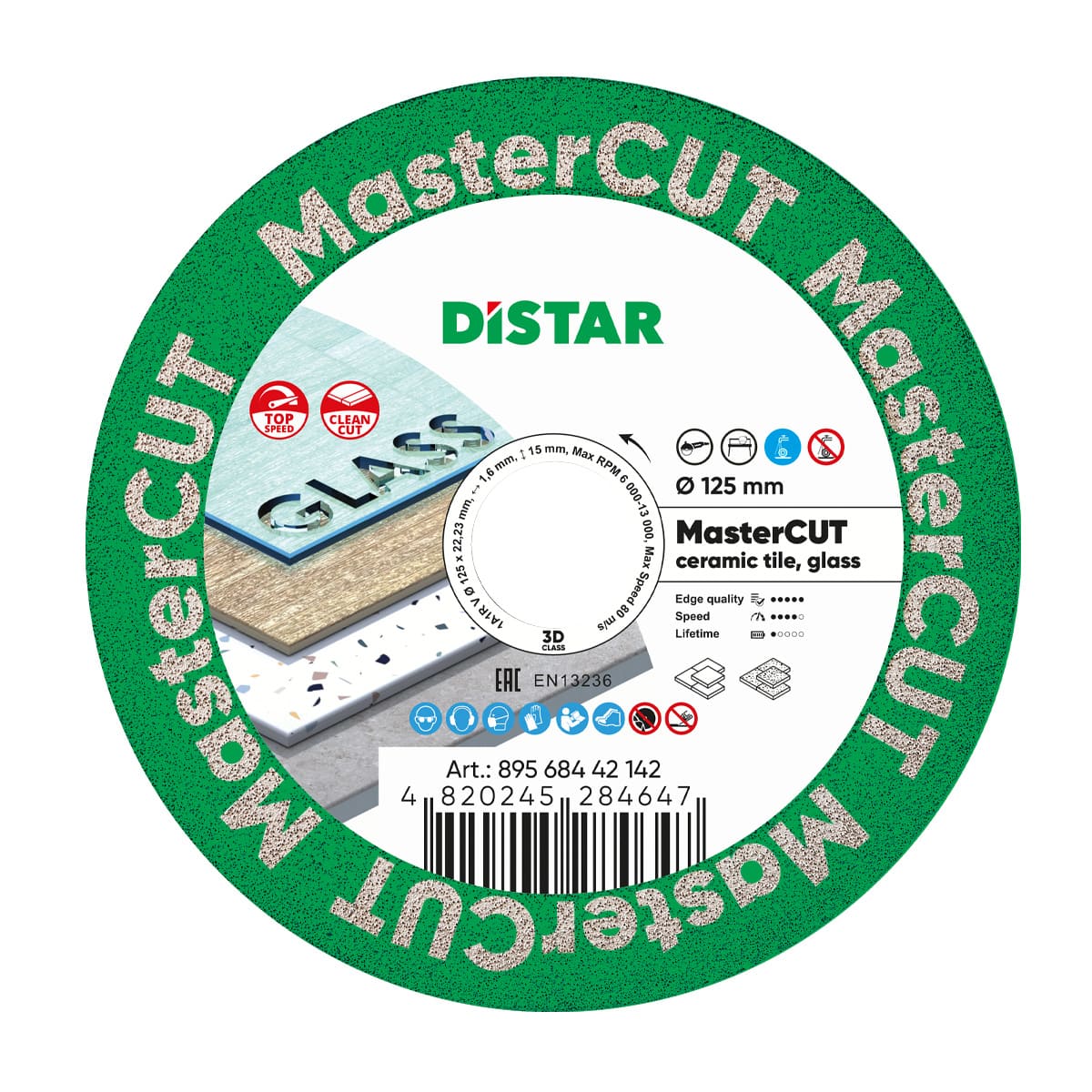 Disque diamant MasterCUT 125 mm DISTAR vu de face