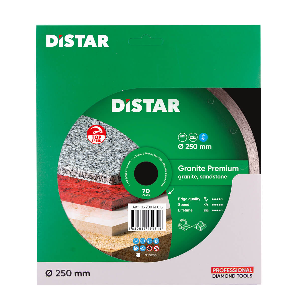 Emballage Disque diamant Granite Premium 250 mm DISTAR