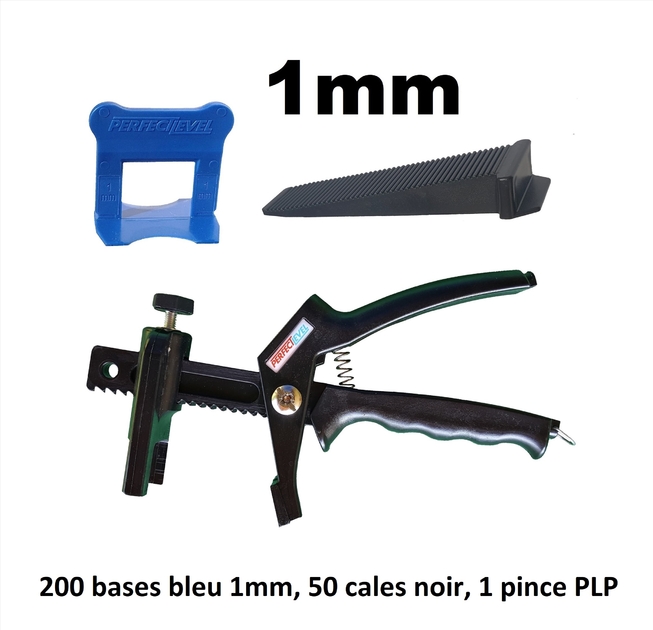CLIP-IT kit 1 mm - 100 croisillons à cale autonivelants + 100 cales + 1  pince à niveler - FLAT-PRO - système de nivellement de carrelage