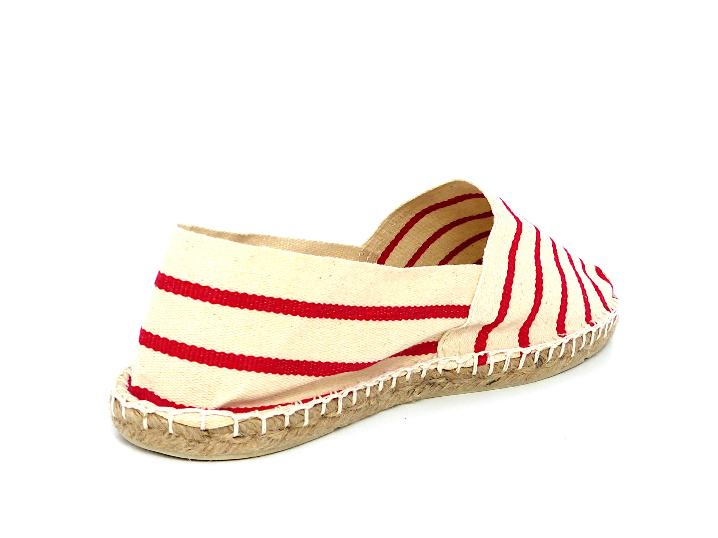 Espadrille plate Rayure Rouge - Mes Jolis Souliers