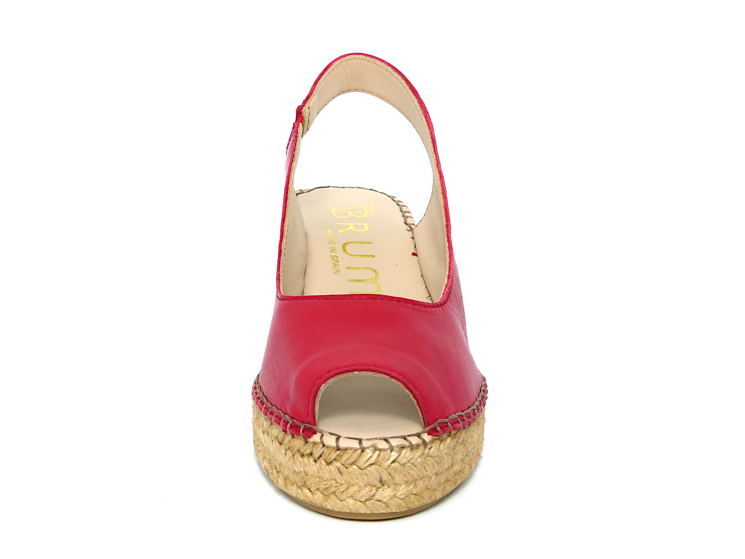 espadrille compensee rouge
