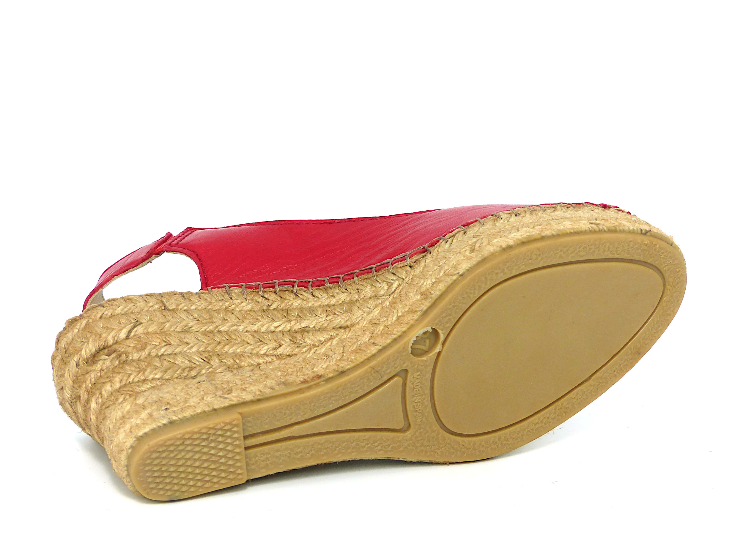 espadrille compensee rouge