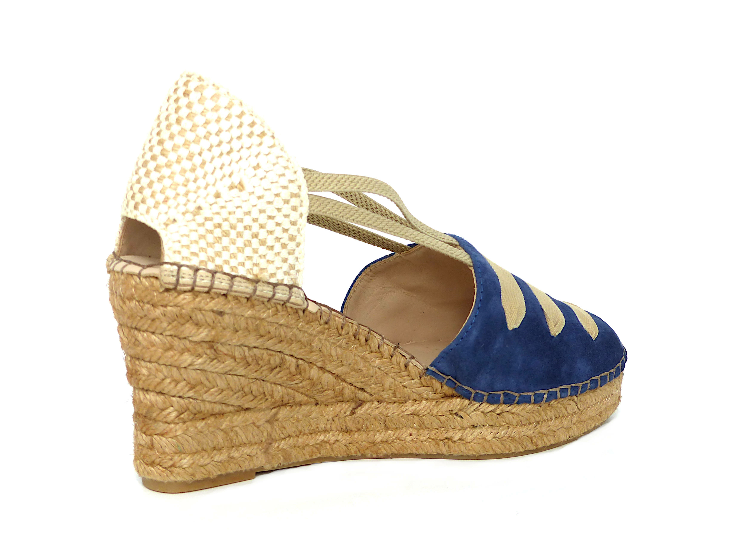 espadrilles compensées bleu marine