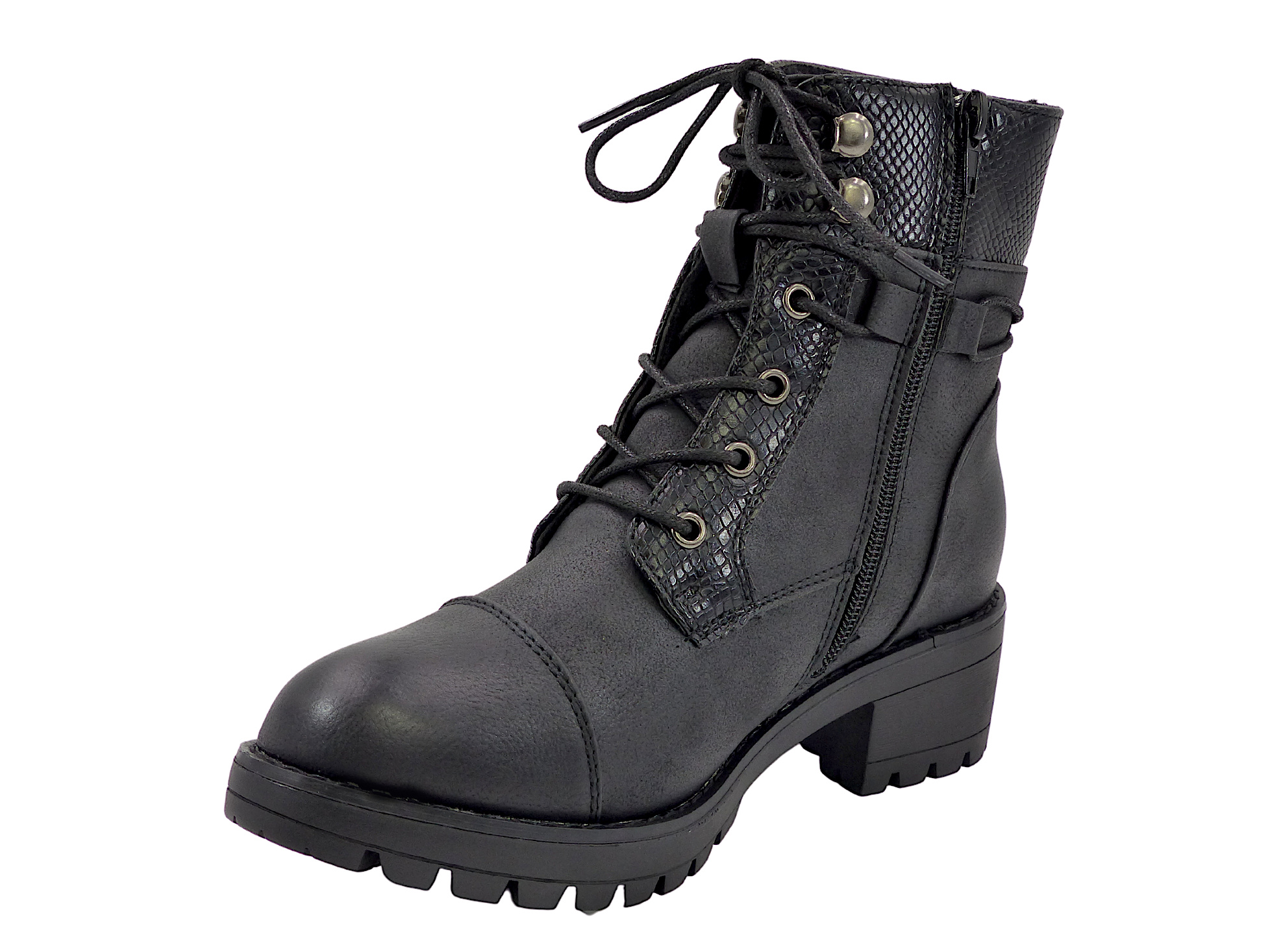 Boots à lacets en simili cuir Camille Noir - Boots / Bottines / Bottes