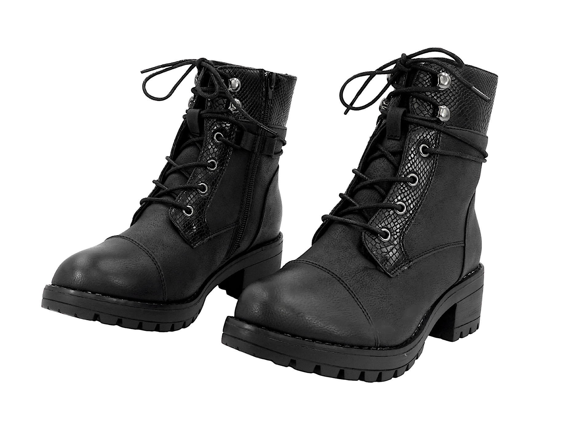 Boots à lacets en simili cuir Camille Noir - Boots / Bottines / Bottes