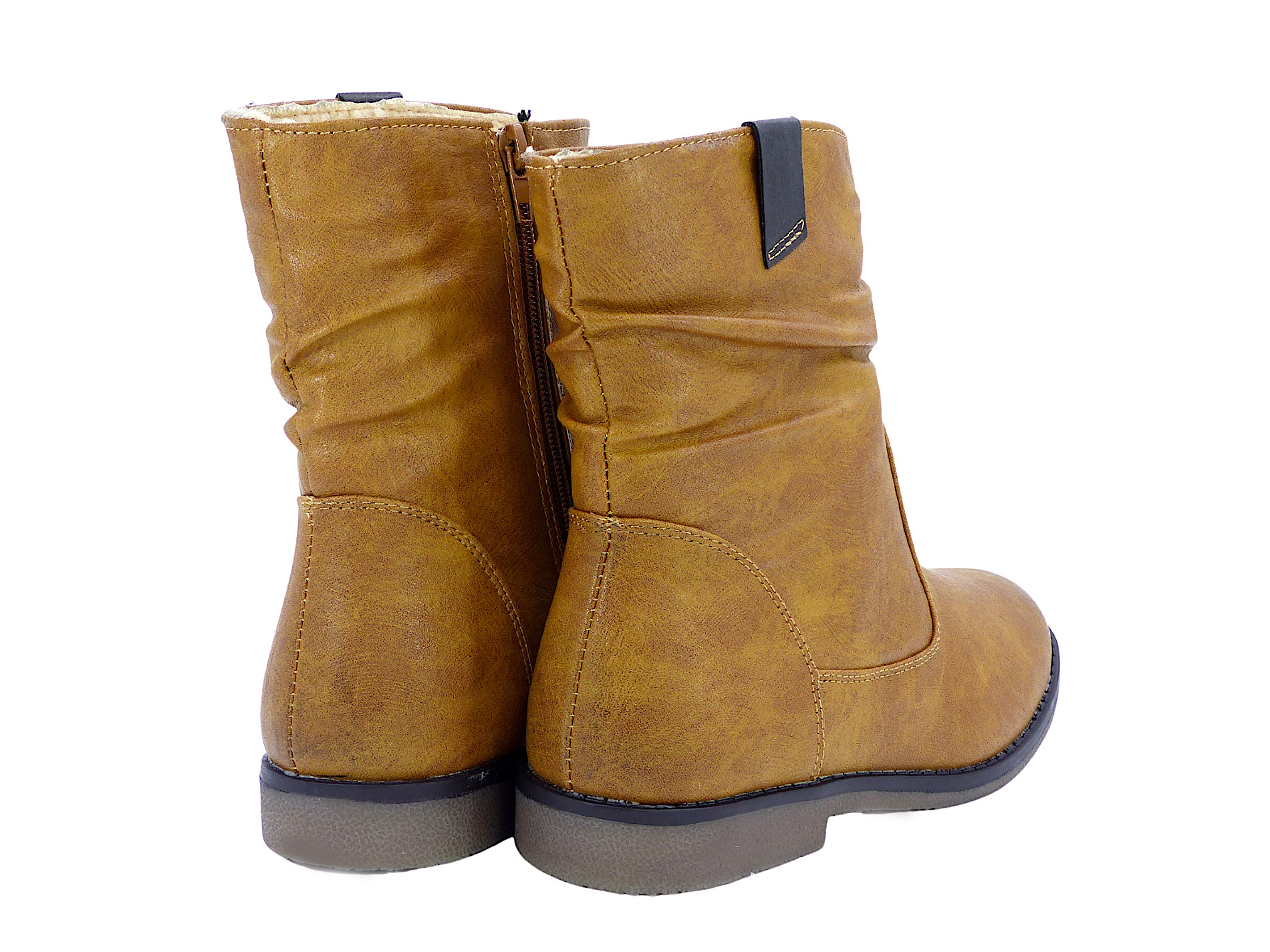 Bottines en simili à bouts pointus - Camel