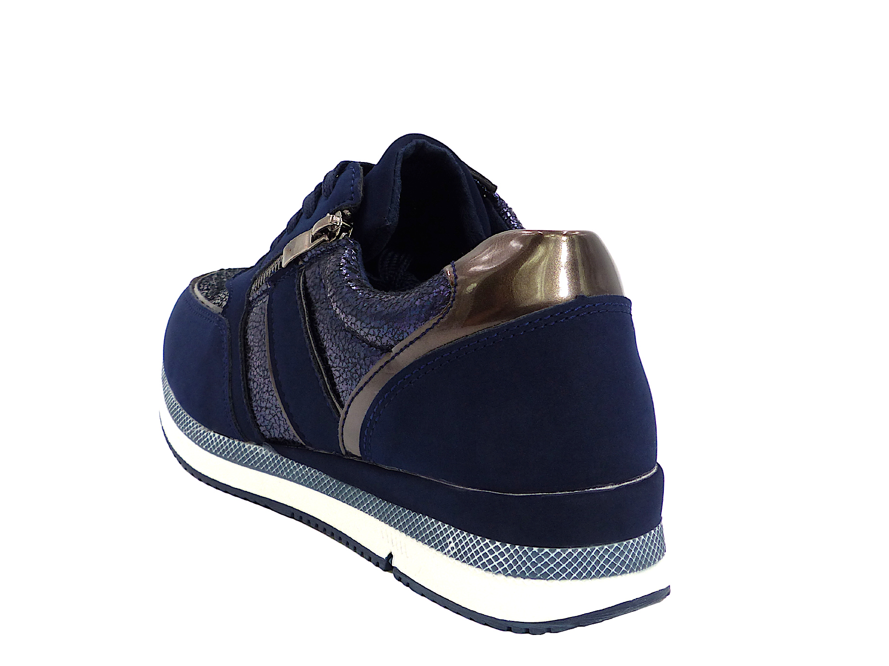 Basket à lacets et fermeture éclair Aria Marine Sneakers / Baskets / Tennis Mes Jolis Souliers