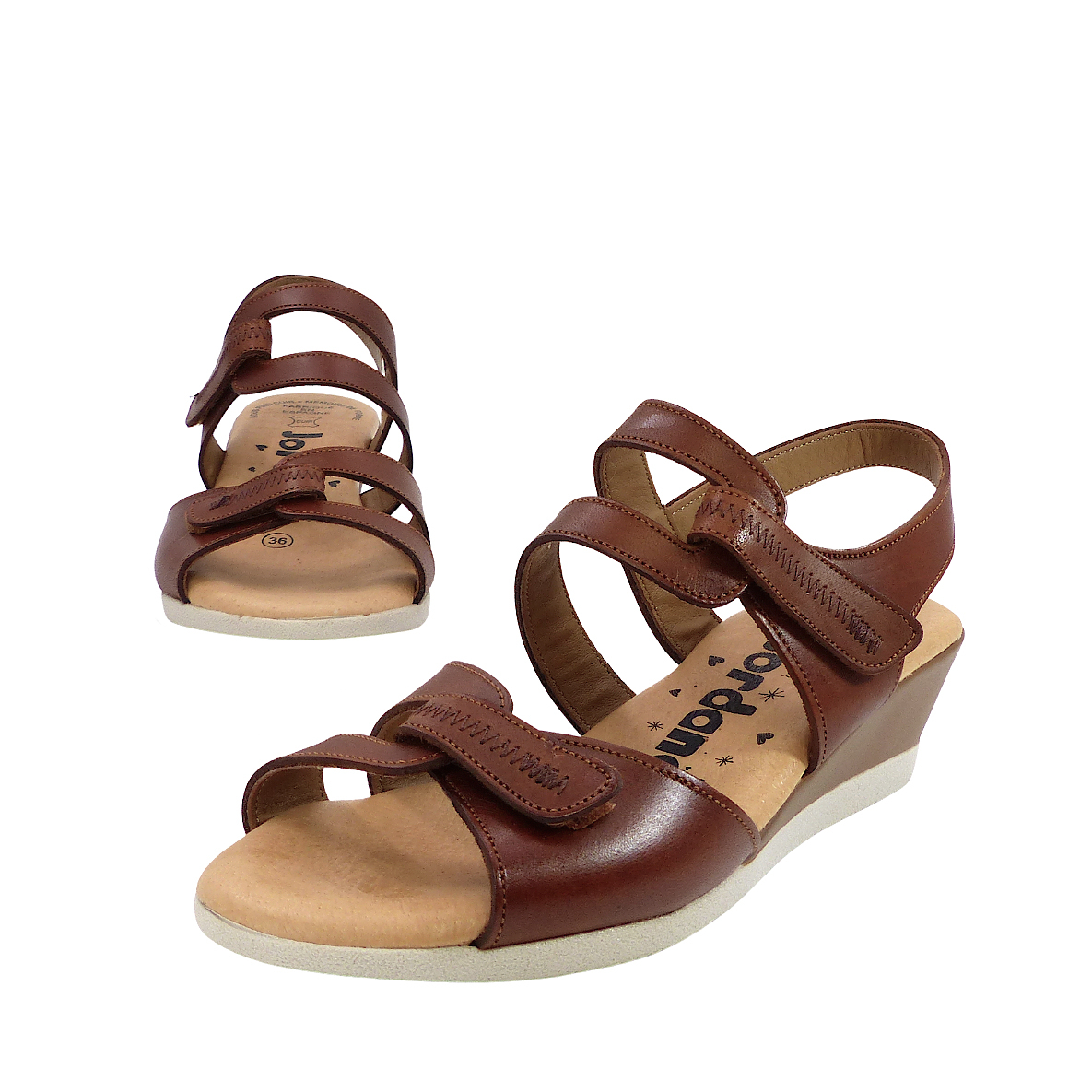 Free Lance Sandale compensée Cuir vernis FRANCE 70 (Marron) - Sandales Free Lance Sandale compensée Cuir vernis FRANCE 70 (Marron) - Sandales