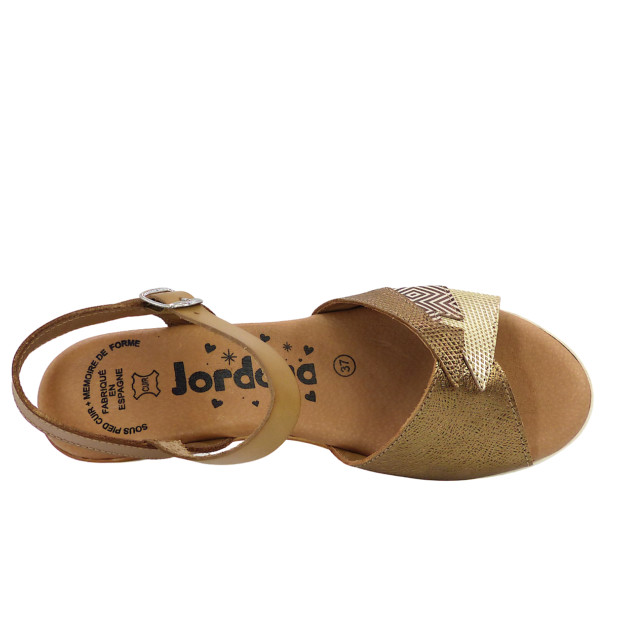 Sandales J.METAYER Cuir Marron Et Bronze, Talons Kitten, Taille 39, état Correct