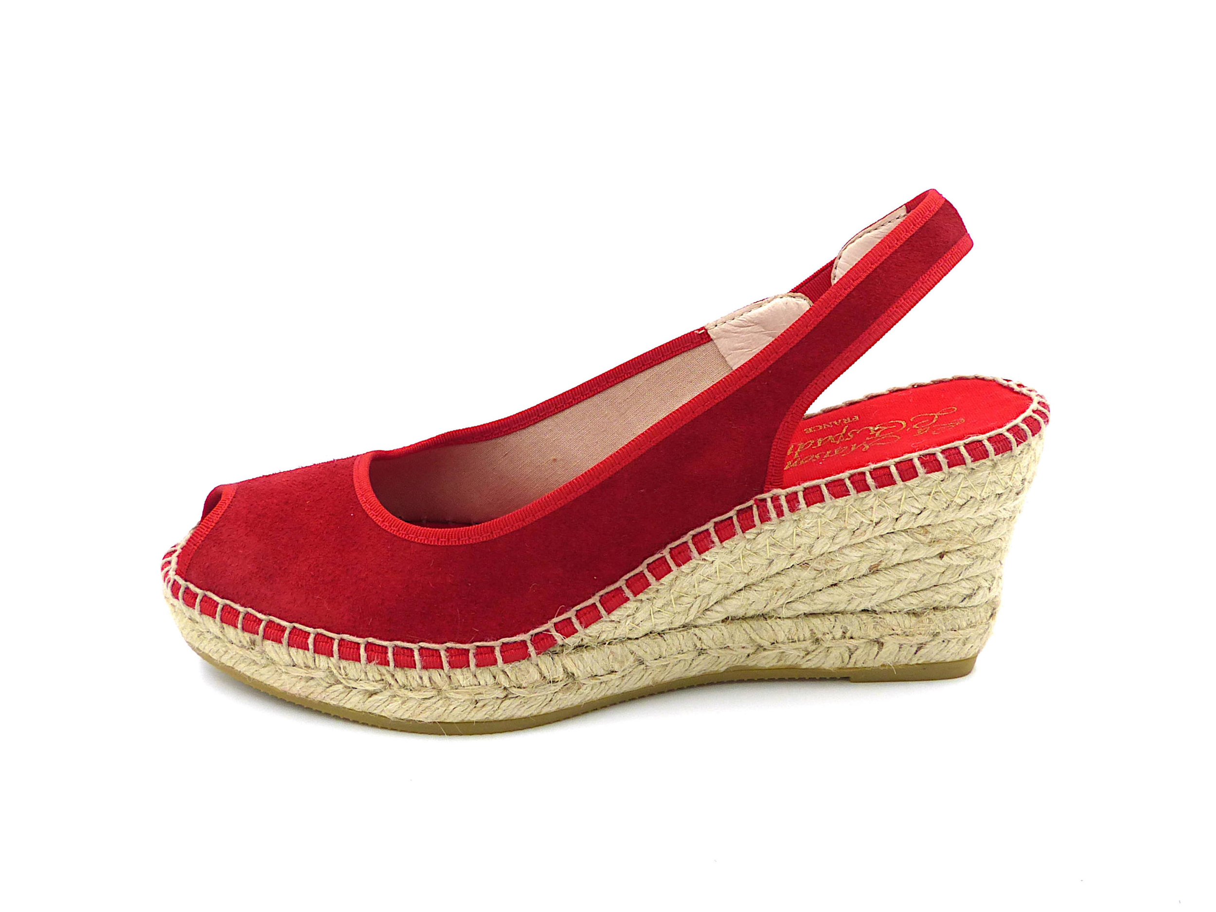 Espadrille compensée Rouge - Chaussures Femme - Mes Jolis Souliers